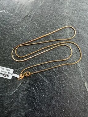 14kt yellow Gold Box Chain Necklace with Lobster Clasp 20”
